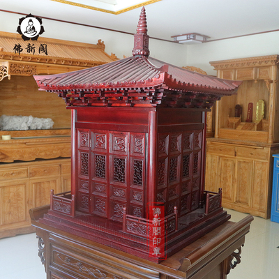 佛龛家用坛承佛坛带门屋顶宝瓶佛台实木供台厂家定做四面门佛柜