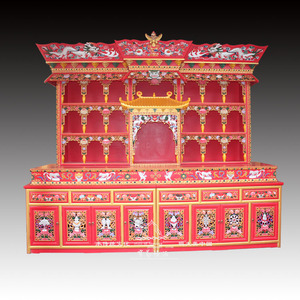 藏式佛龛家用彩绘佛台多层带门供台供柜佛柜佛堂定制佛柜
