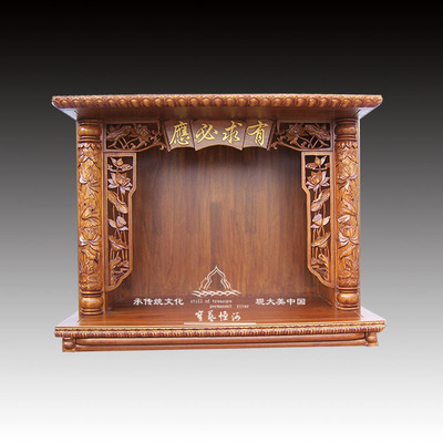 香樟木 北京 仿古风化 雕刻佛龛 平顶荷花柱吊柜 神龛 神楼 佛柜