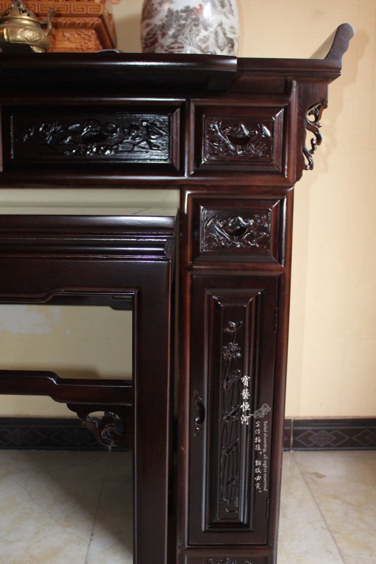 供桌配八仙桌佛桌佛台佛龛佛堂设计定做实木供桌供柜带门佛龛